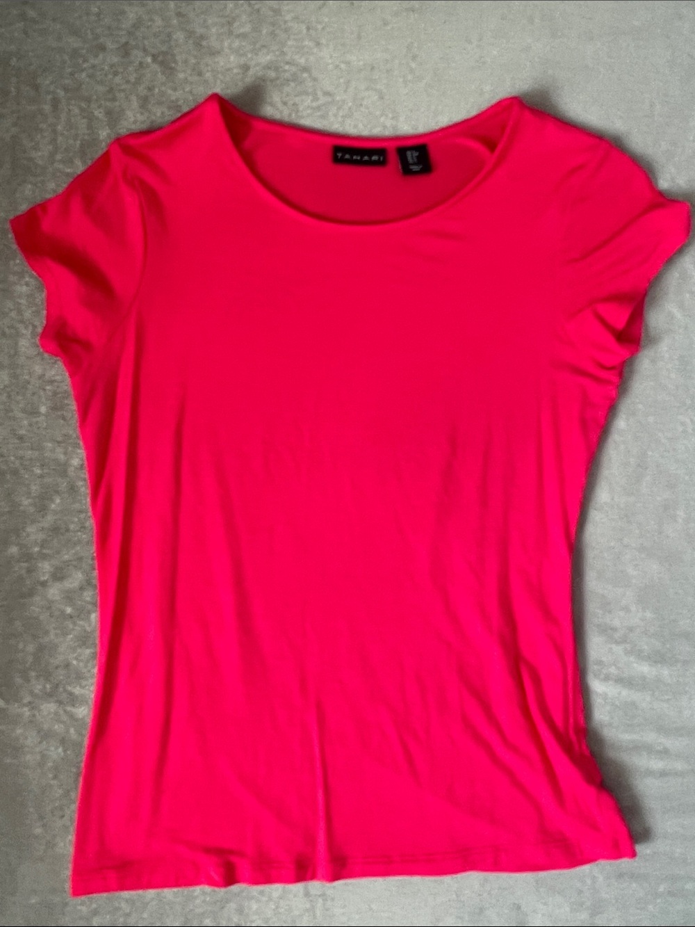 Women's Tahari pink Pink Short-Sleeve Crew Neck Top